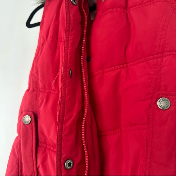 RED Faux fur Trim puffer vest - Picture 4 of 4